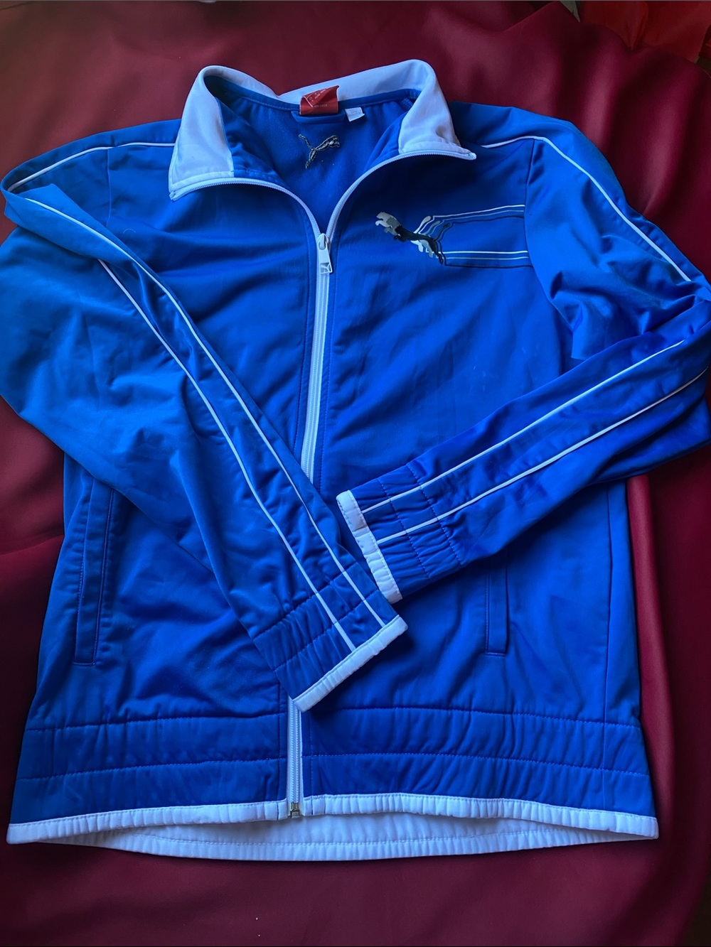 Puma Men’s Royal Blue Performance Jacket with White Piping